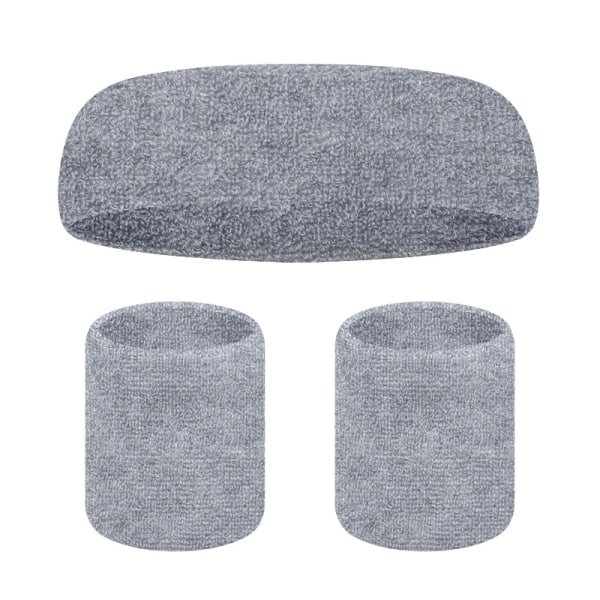 Svettband Set, 3 delar Grå