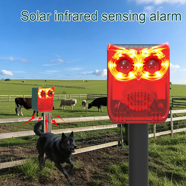 Solcellsdriven Röstlarmsensor - Röd Uggla Design för Förbättrad Säkerhet