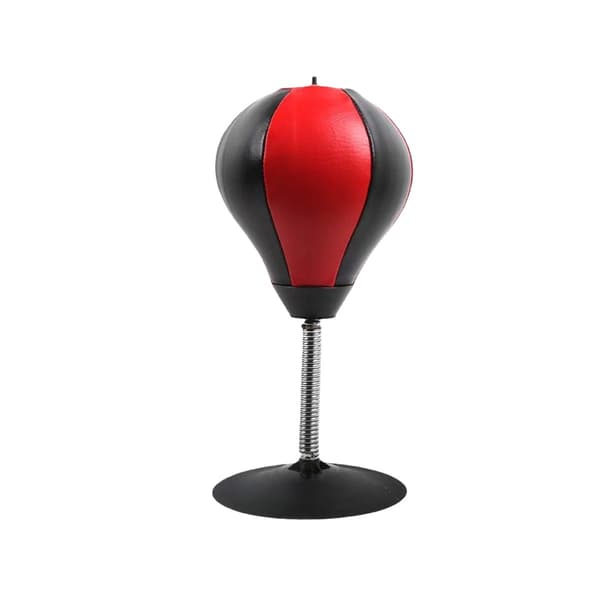 Desktop Punching Ball - Sort og Rød, Kontor Stress Relief & Boksetræning