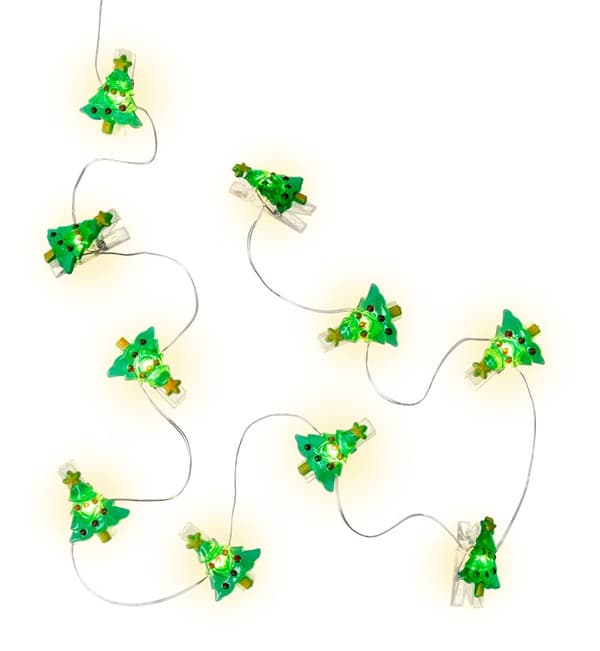 10 LED fotoklipp ljusslinga "Julgran"