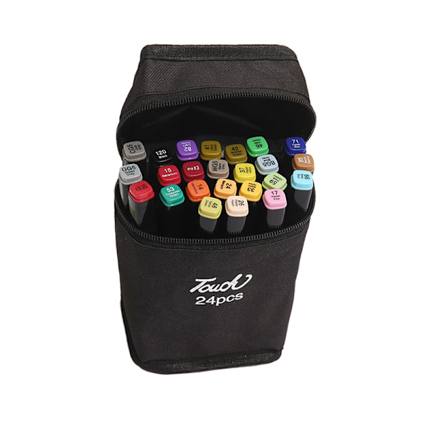 Marker Pen Set, färgglad oljebaserad dubbelhårig akvarellpensel 24 färger