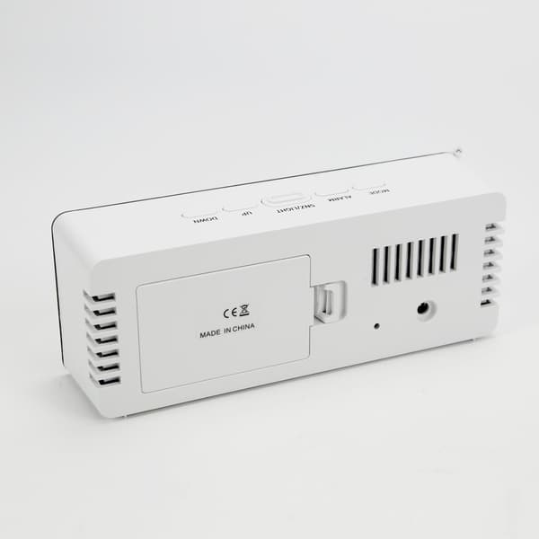 Digital LED väckarklocka med spegelyta Vit