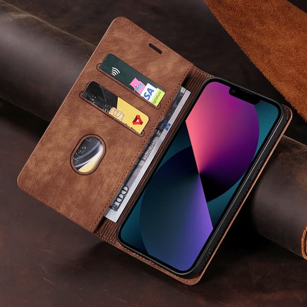 Magnetisk lædercover til Google Pixel 8 Pro Brown Brown