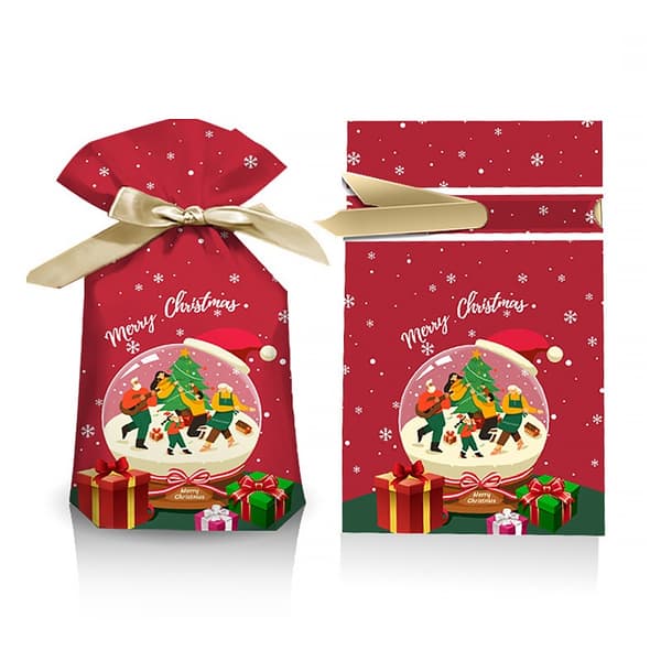 Julgodisväskor Glasbollsdesign 12x17cm (50-pack) - Festlig presentförpackning