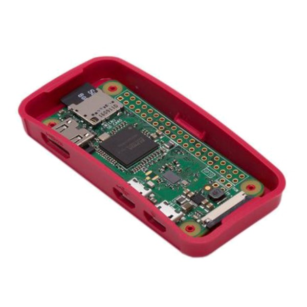 Raspberry Pi Zero officiellt skal, Zero/Zero Wireless, bulk, röd
