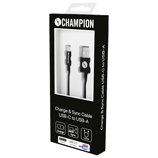 USB-A till USB-C Kabel 1m Svart