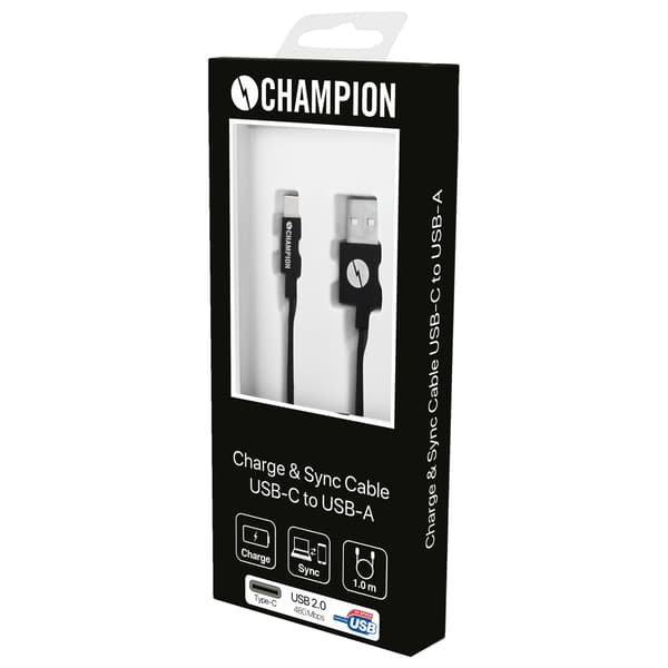 USB-A–USB-C-kaapeli 1 m musta
