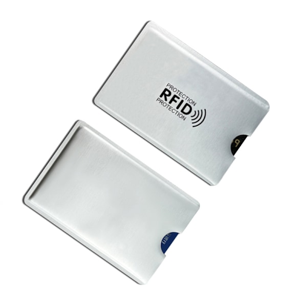 Kortfodral med RFID-Blockering, 10-pack Silver