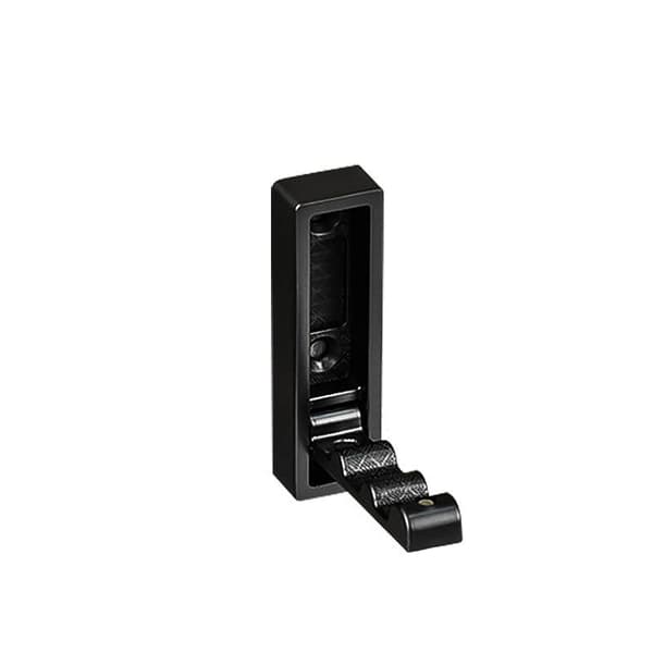 Foldbar firkantet krog - mat sort - 2 pakke