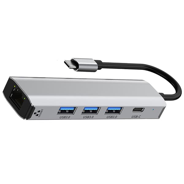5-i-1 Gigabit dockningsstation med Ethernet, USB 3.0-hubb
