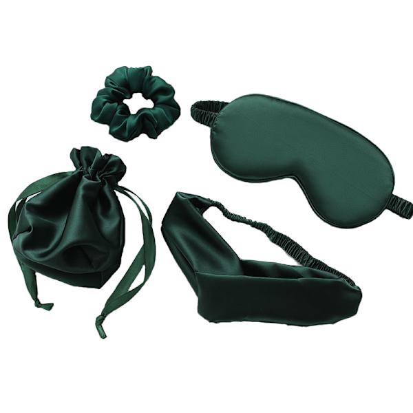 Silk-Like Sleep Eye Eye Mask 4-osainen setti äärimmäiseen mukavuuteen ruohon väri
