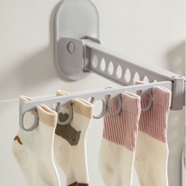 Vikbar Minimalistisk Multifunktionell Väggmonterad Torkställning - Ingen Borrning Krävs Grey Grey