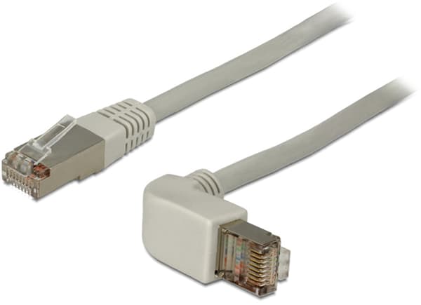Kat.6A SSTP-kabel, vinklet - lige kontakt, 1 m