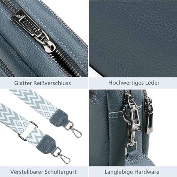 Crossbody taske skulderrem taske PU læder Blå
