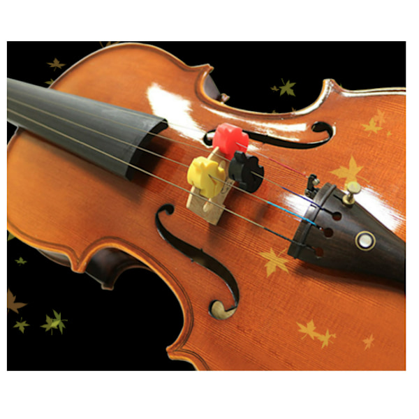 4-pak Violin Mute til Øvelse, Gummi Violin Lyddæmper, Ultra Øvningsmute Sort