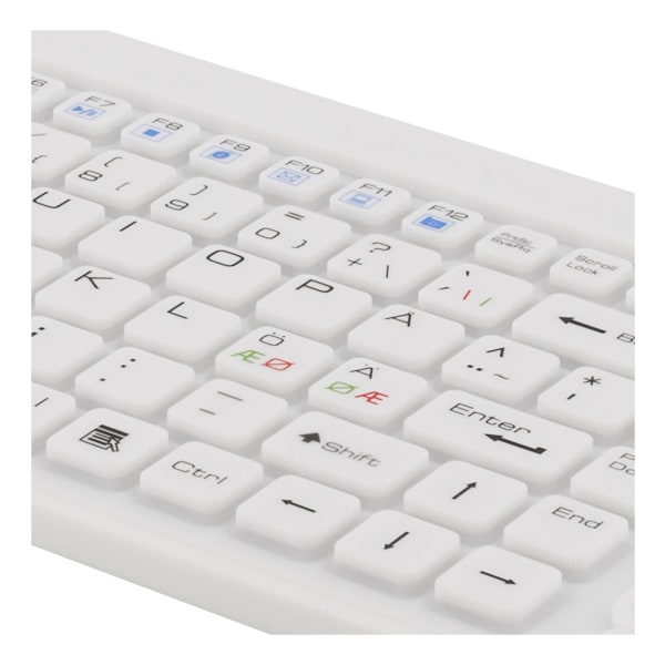 Rubberized keyboard with touchpad, IP68, 105 keys, white