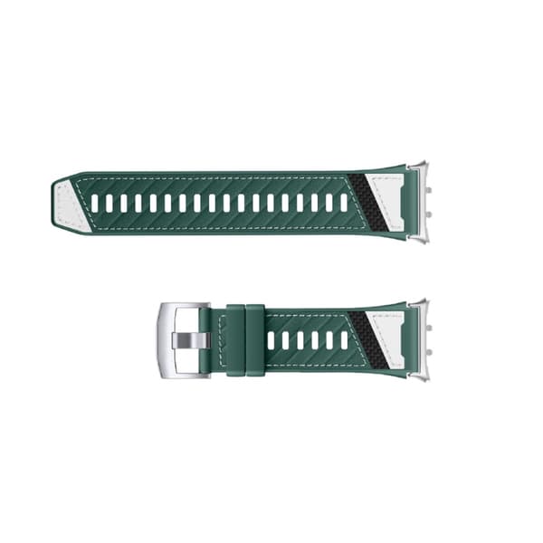 Nylon udskiftningsrem kompatibel med Honor Watch 5, 22 mm interface, vildmarksgrøn farve og praktisk snaplås Silver Silver