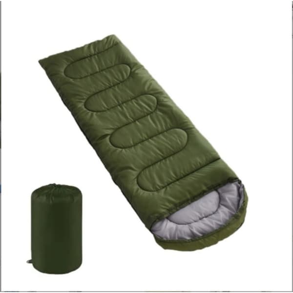 Voksensovepose 0.7kg med konvolutform til camping og indendørs hvile, let polyester til forår og sommer Green Green