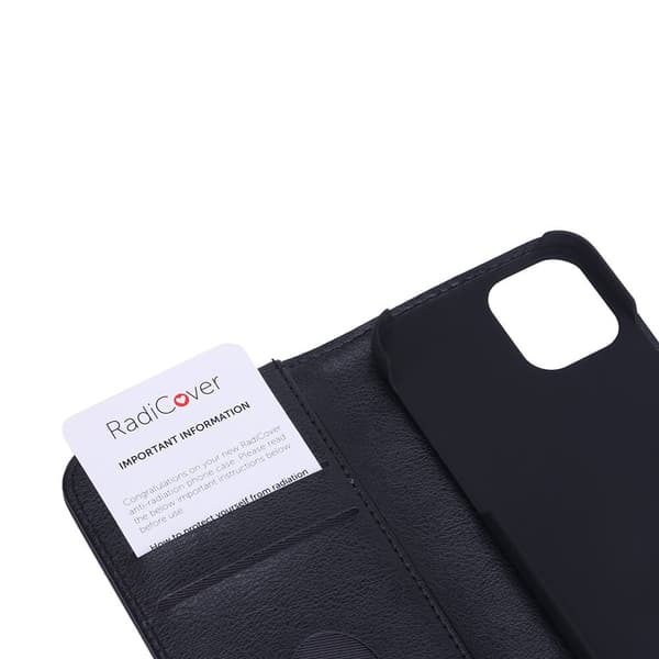 Lompakko iPhone 12 Mini Säteilysuojattu Flipcover RFID Musta