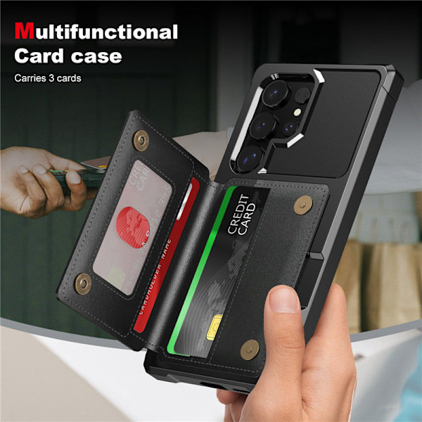 Elegant sort etui til Samsung S24 Ultra - Magnetisk & Beskyttende