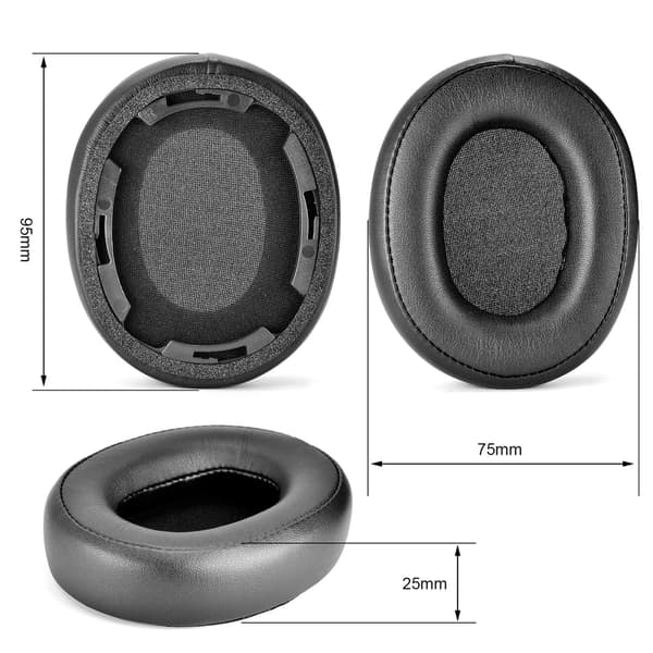 Svarta ersättningsöronkuddar för Audio-Technica ATH-SR50BT (2-pack)