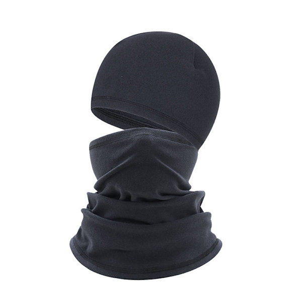 Thermal Fleece Halsvärmare och Balaclava Set Mörkgrå