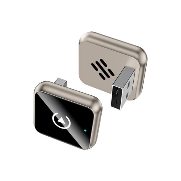 Smart CarPlay Android Auto 2-i-1 Trådlös Adapter - Metall & Glas Design kompatibelt med Bilar som stöder trådbunden CarPlay Gold Gold