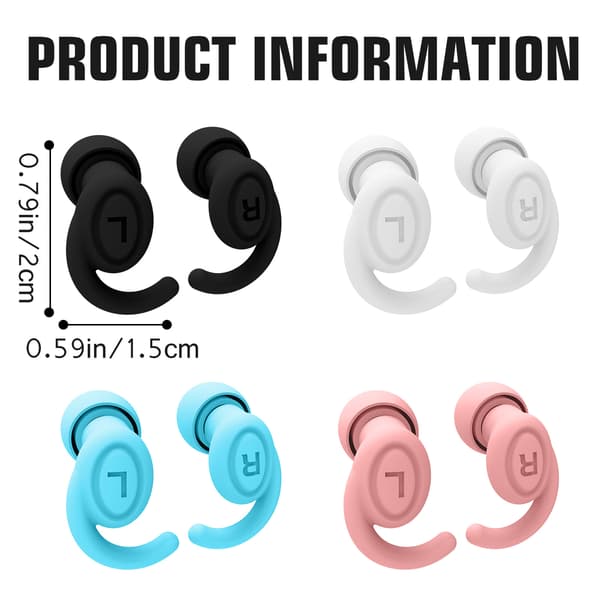 1 par 9-formade silikonöronproppar för brusreducering Black Black