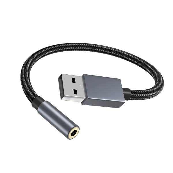 INF USB till 3,5 mm (hona) ljudadapter Grå