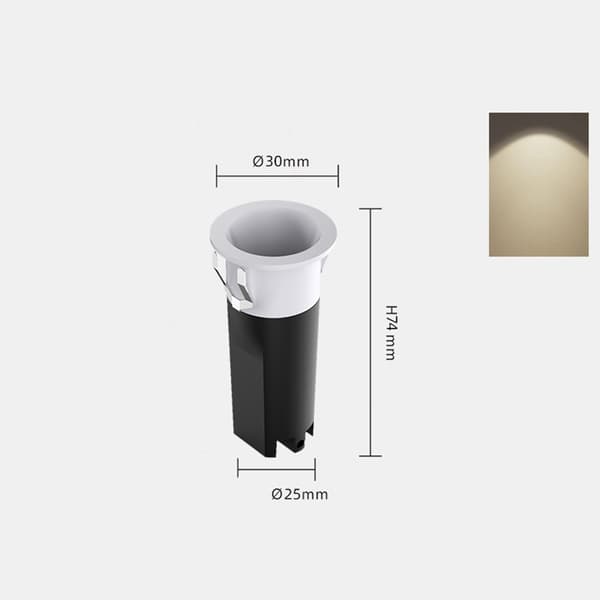 2-Pack 3W LED Infällda Downlights, 25mm Utskärning, 4000K, Mini Spotlight