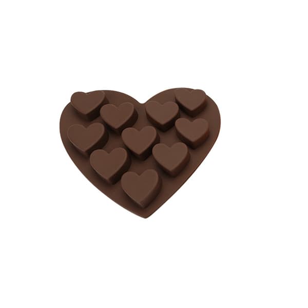 10-rums hjerteformet silikonebageform - 2-pak til chokolade, gelé, slik, kage, isterninger