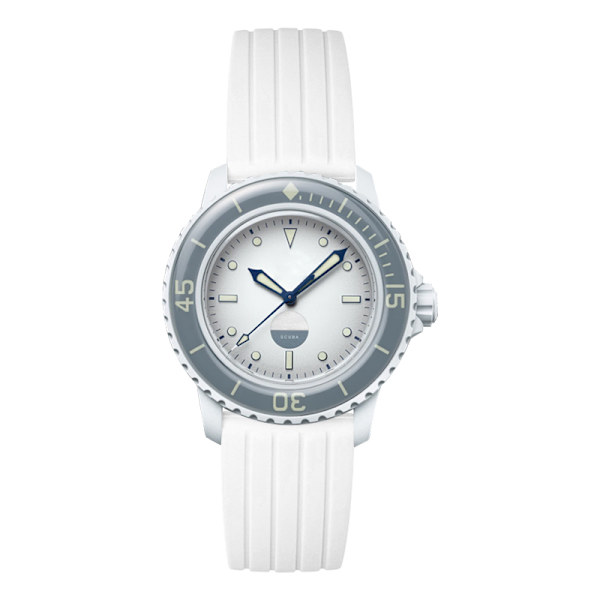 Silikone urremsudskiftning til Blancpain X Swatch Hvid