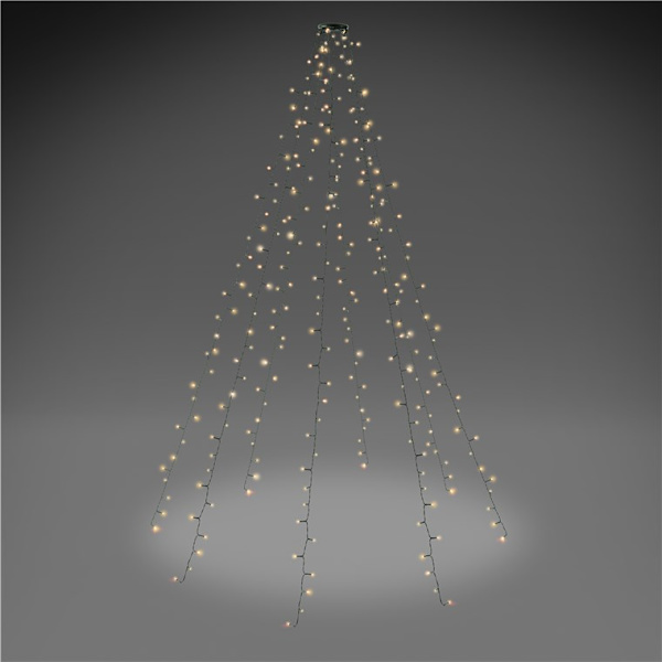 280 LED överkast julgransbelysning med ring, 8x 2 m
