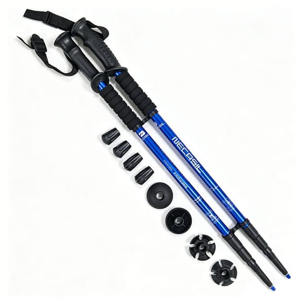 Sammenfoldelige vandrestave - 2 stk Blue Blue