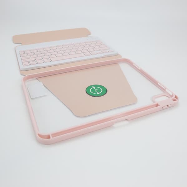 360° Roterande Ställ Bluetooth Tangentbordsfodral Kompatibelt med iPad 11 (A16) 2025 / iPad 10:e Gen 10.9" 2022 - Rosa