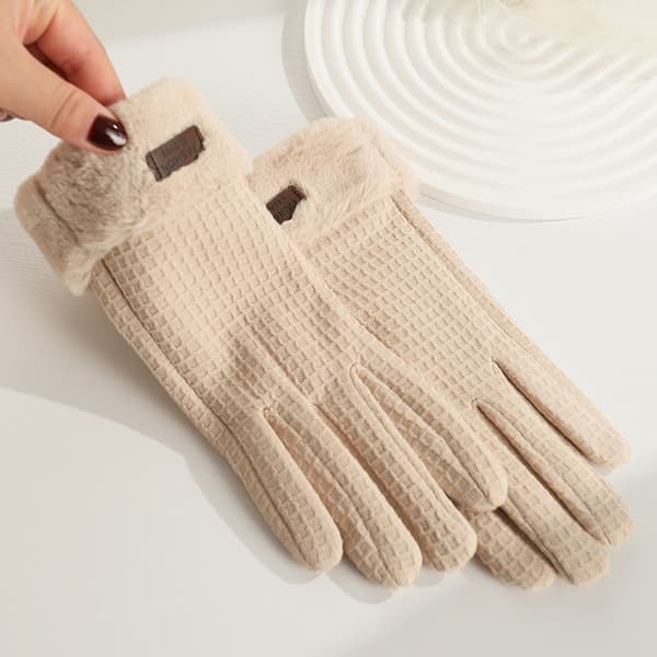 Touchscreen Termiske Handsker - Vindtætte Fleeceforede Varme Handsker til Vinter Udendørs Aktiviteter Khaki Khaki
