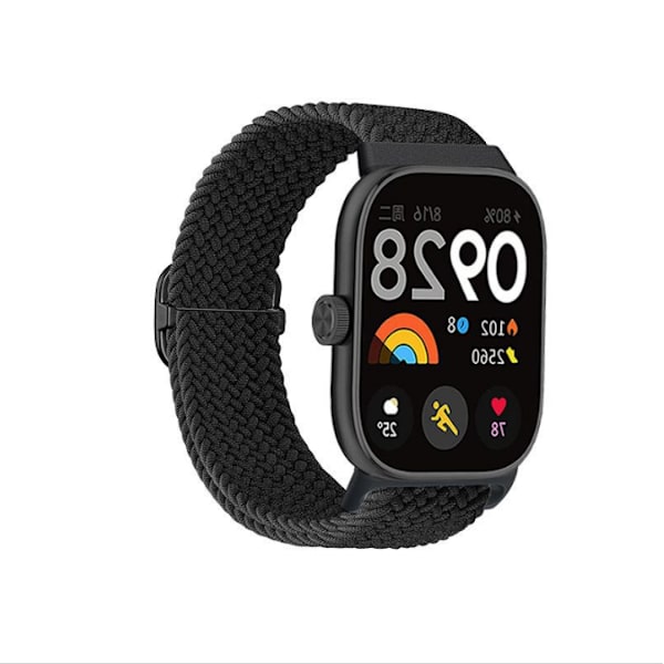 Vävt armband för Xiaomi Smart Band 8 Pro/Redmi Smart Band 2 Svart