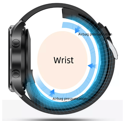 Smartwatch med blodsyre- och blodtrycksmätare Black Black