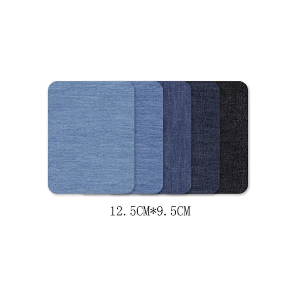 Iron-on Denim Patches, Broderede Patches rektangel