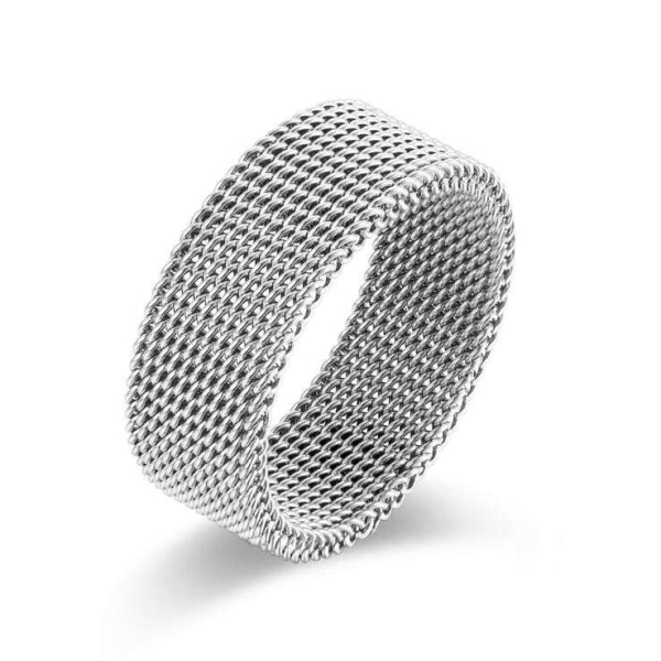 Fleksibel Mesh Ring i rustfrit stål Sølv 19.9 mm