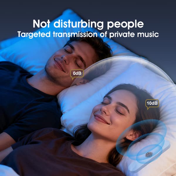 Trådløs 5.4 Bluetooth Bone Conduction Musikboks Søvn Højttaler med Timer og Hvid Støj White White