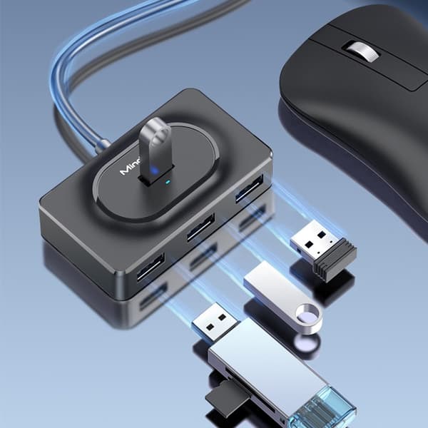 4-Port USB 3.0 Hub - Hurtig dataoverførsel og nem udvidelse 0.3m 0.3m