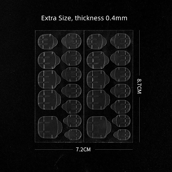 Stora dubbelsidiga nagelklistermärken 24 styck Transparent