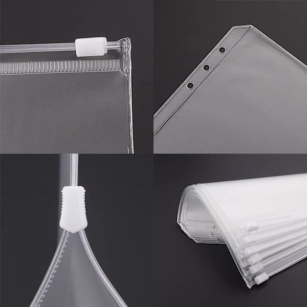 Plastfickor för A6 pärmar med 6 ringar 12-pack Transparent