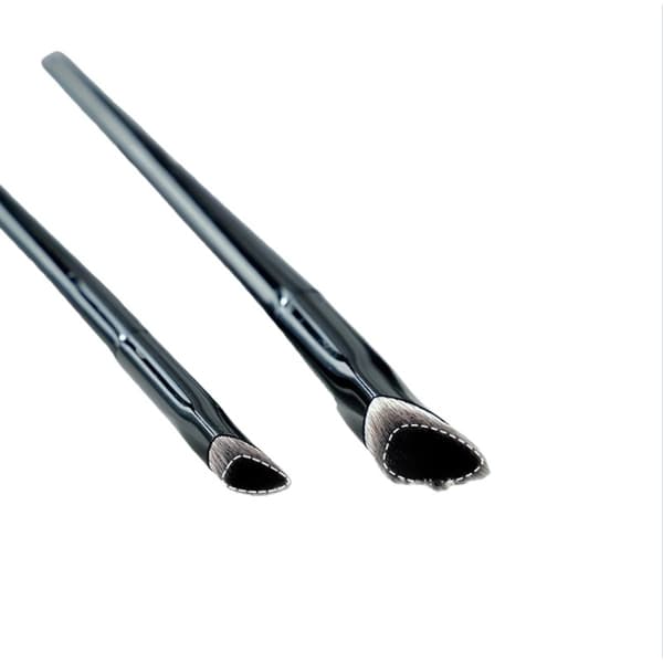 Mini Makeup Iron Brushes Set (Large + Small) – Dual Flat Concealer & Highlighting Brushes for Precise Under-Eye, Tear Trough and Mid-Face Brightening