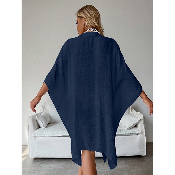 Stilfuld Cardigan Cover-Up i Bomuldsblanding Blå