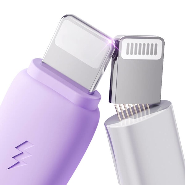 3in1 Joyroom Värikäs USB-USB-C/Lightning/Micro USB-kaapeli 3,5A, 1m (violetti)