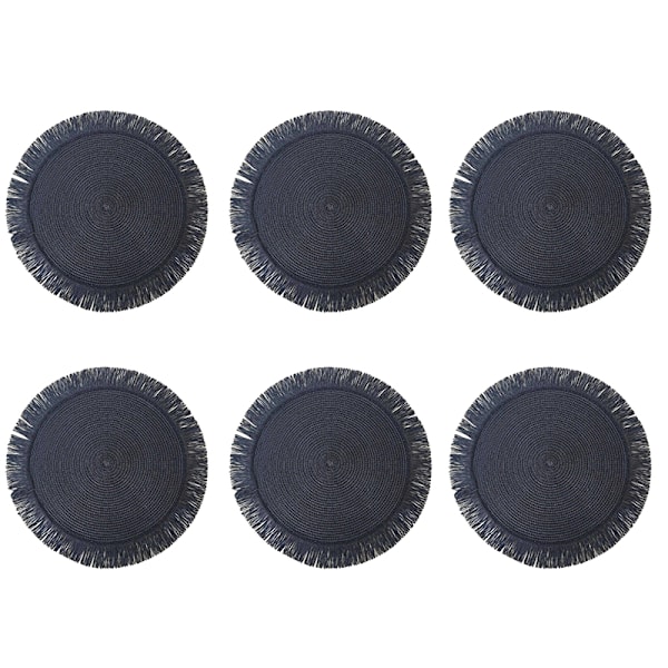 Set med 6 bordsunderlägg - Flätade bordsunderlägg i papper Svart