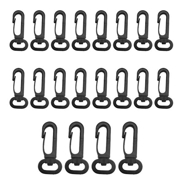20-pack Svarta ABS-krokar för Väskor, Ryggsäckar och Vattenflaskor - Mångsidiga och Starka Model 7