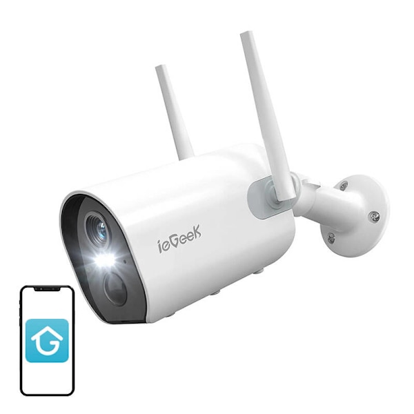 Langaton WiFi-ulkokamera ieGeek ZS-GX2S valkoinen 5200mAh